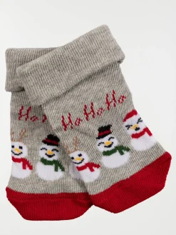 Chaussettes bonhommes de neige bébé