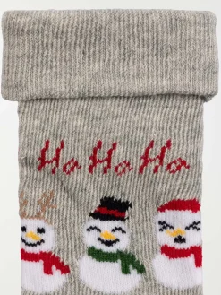 Chaussettes bonhommes de neige bébé