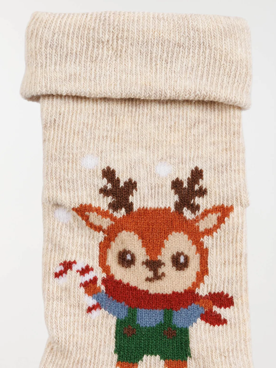 Chaussettes de noël beige cerf bébé