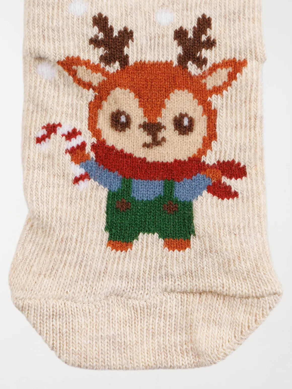 Chaussettes de noël beige cerf bébé