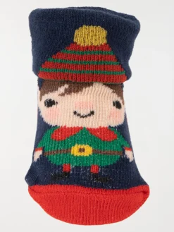 Chaussettes de Noël lutin marine bébé