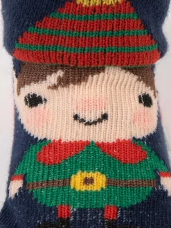 Chaussettes de Noël lutin marine bébé
