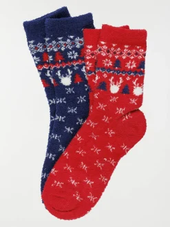 Chaussettes douces motifs de noël femme