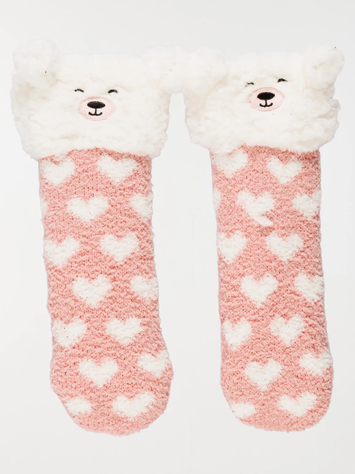 Chaussettes douces ourson et coeur fille