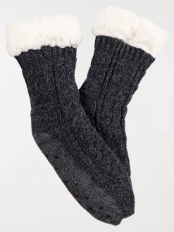 Chaussettes hautes femme revers doux