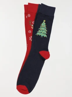 Chaussettes imprimées de noël homme