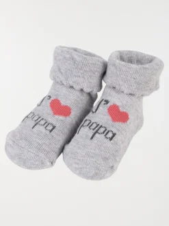 Chaussettes message gris chiné bébé