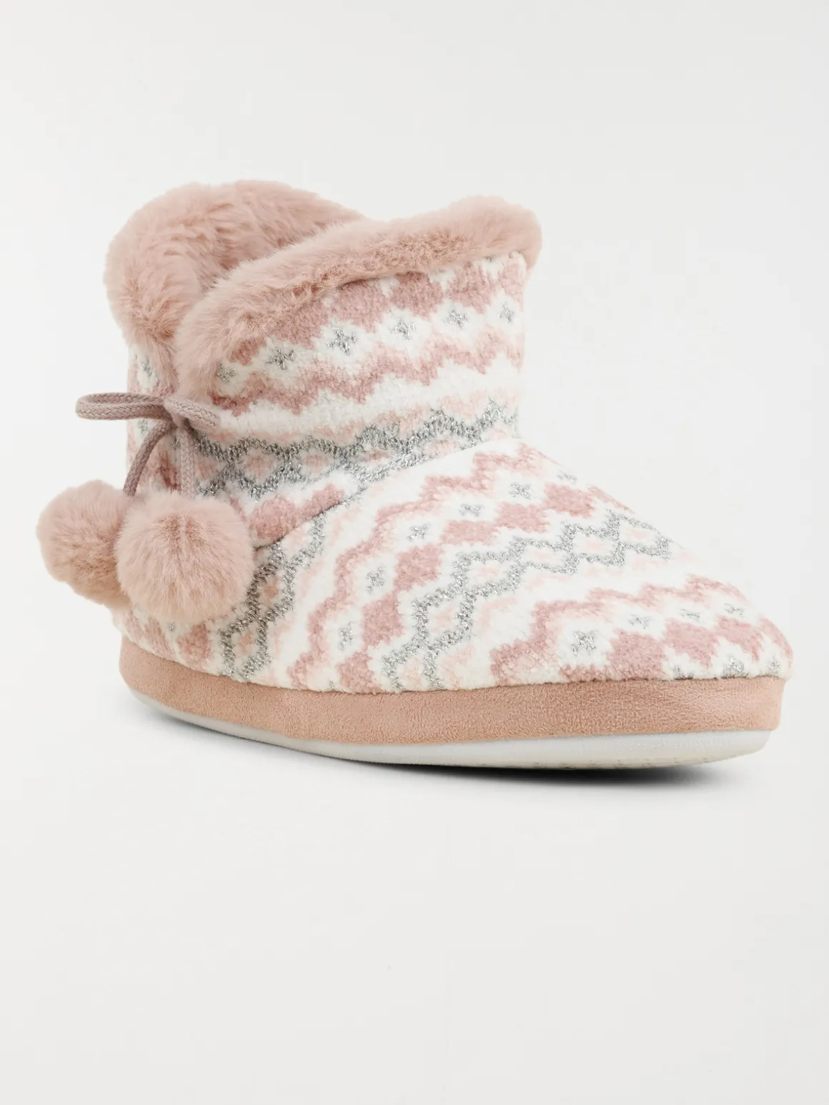 Chausson botte femme rose (36-41)
