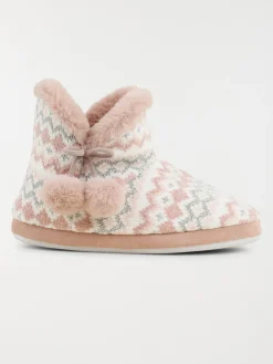 Chausson botte femme rose (36-41)