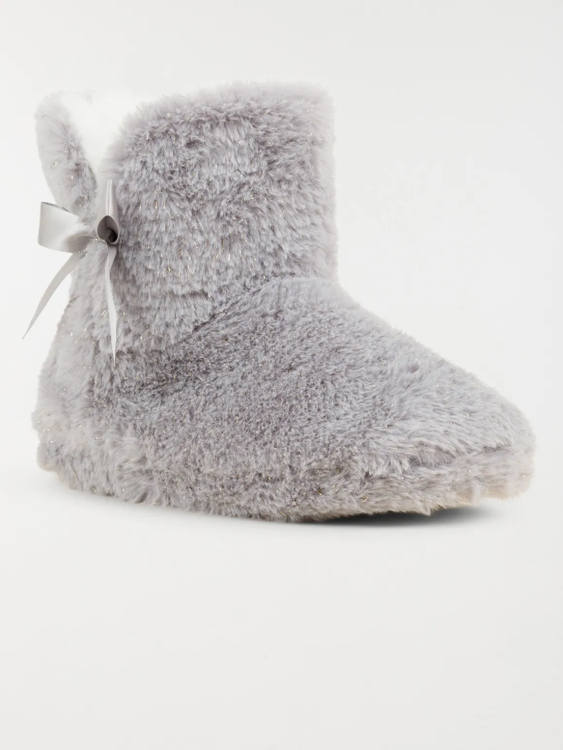 Chausson botte noeud femme gris (36-41)