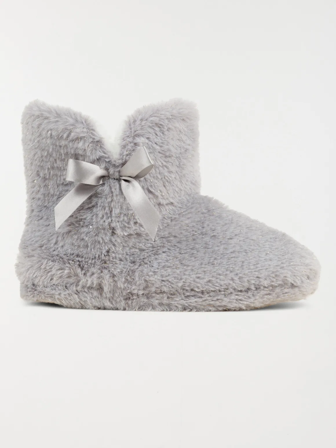 Chausson botte noeud femme gris (36-41)