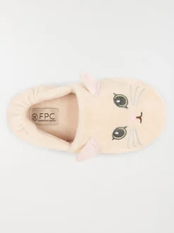 Chausson chat fille beige (31-35)