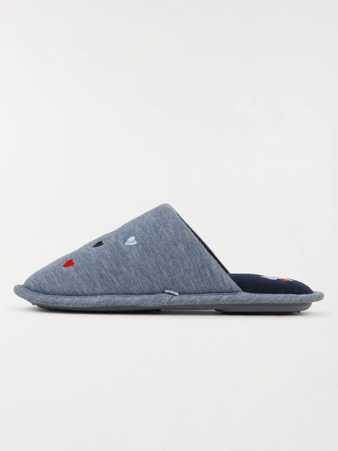 Chausson femme coeurs brodés (36-41)