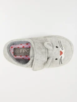 Chausson lapin gris fille (24-30)