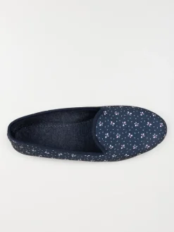 Chausson marine imprimée femme (37-41)