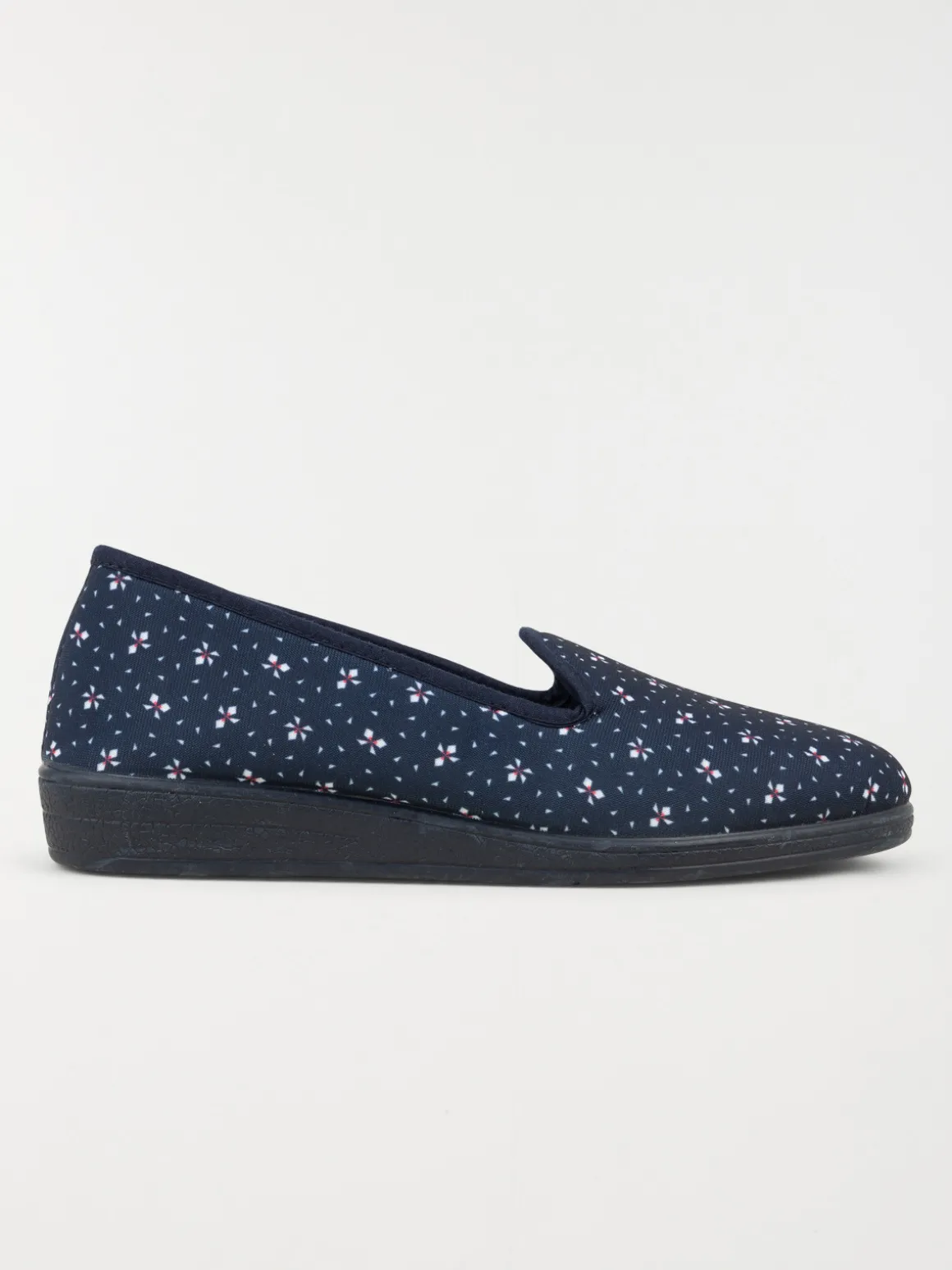 Chausson marine imprimée femme (37-41)