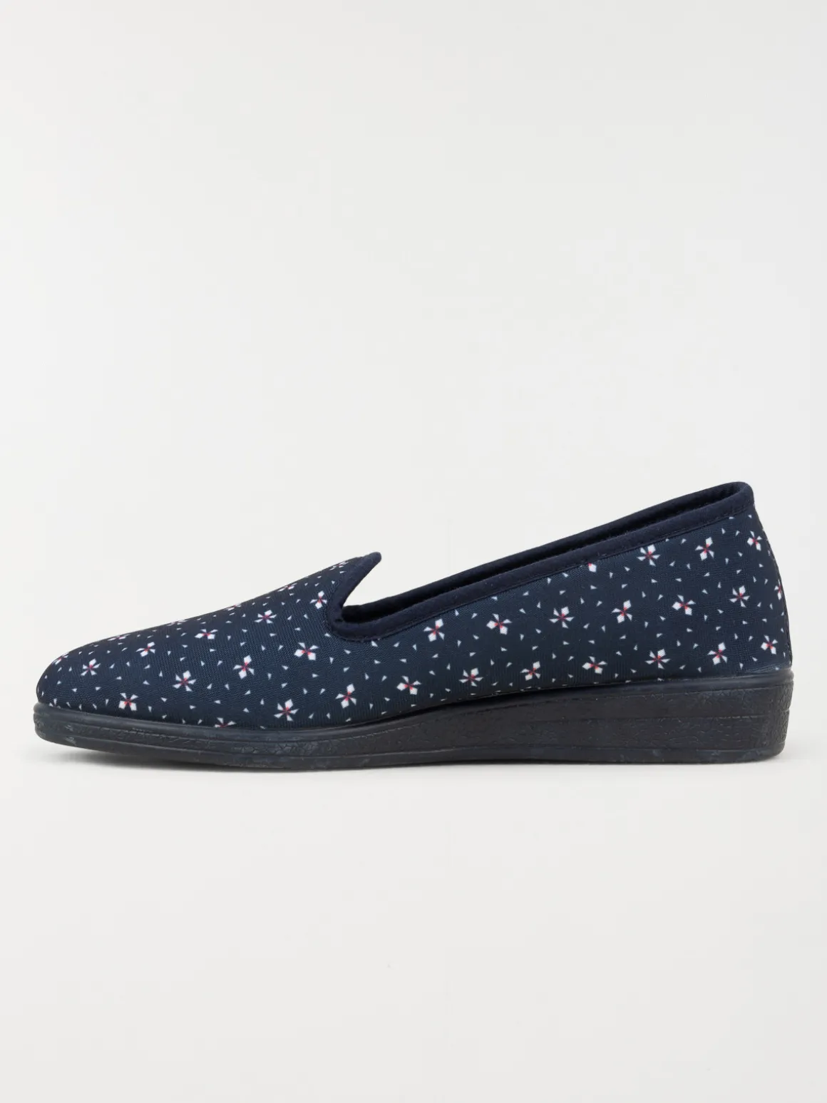 Chausson marine imprimée femme (37-41)