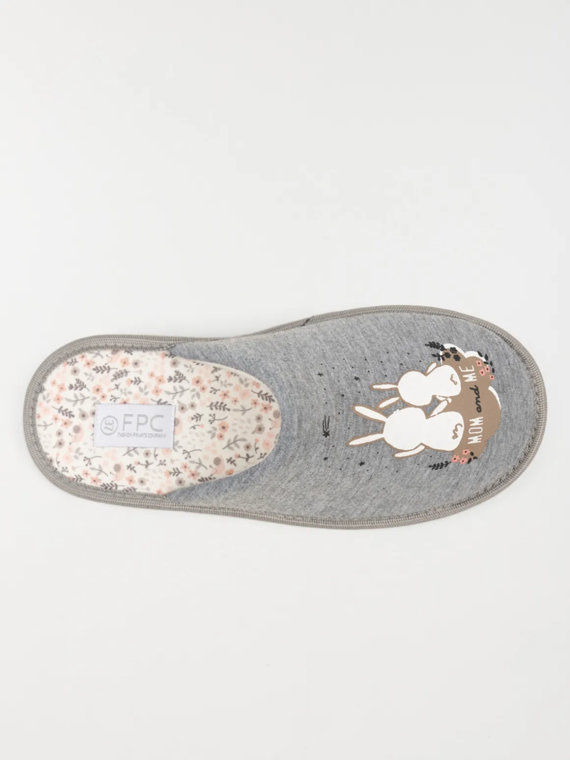 Chausson mule femme grise (36-41)