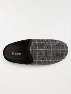 Chaussons à carreaux gris homme (41-46)