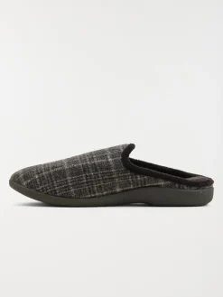 Chaussons à carreaux gris homme (41-46)