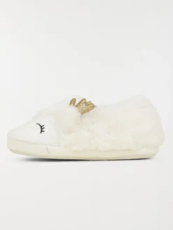 Chaussons blancs cerfs 3D fille (24-30)
