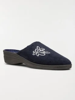 Chaussons broderie fleur femme (36-41)