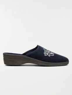 Chaussons broderie fleur femme (36-41)