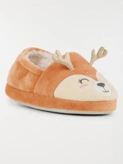 Chaussons cerf 3D marron fille (31-35)