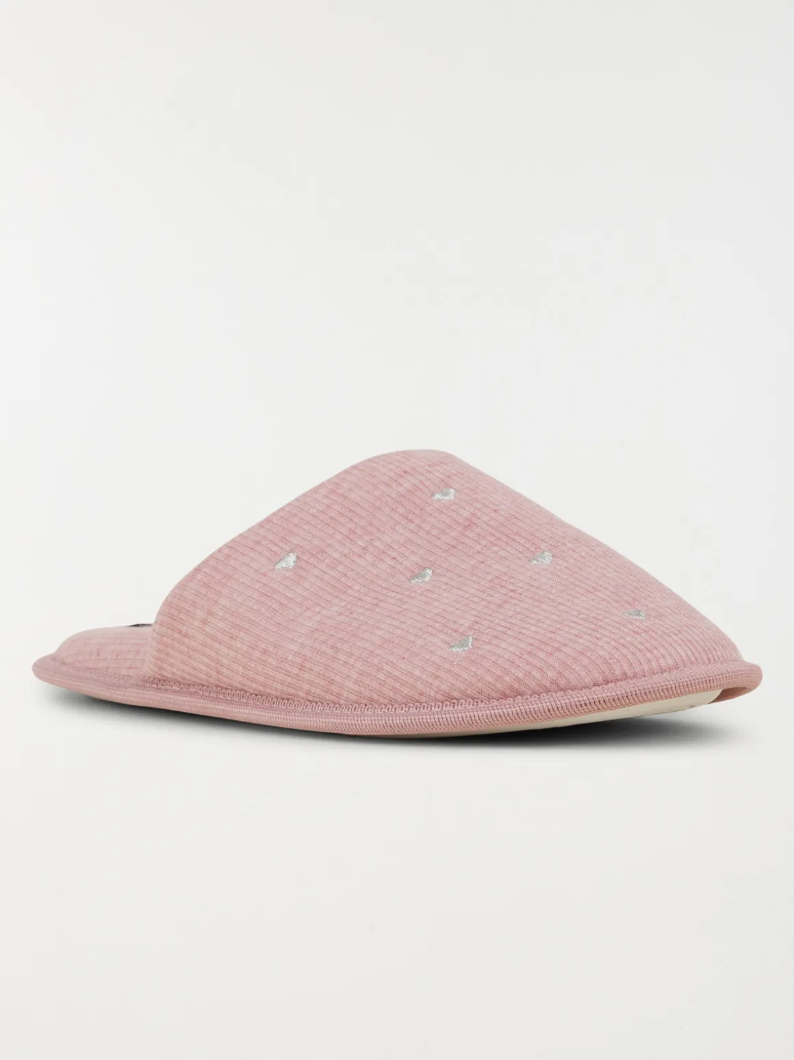 Chaussons femme coeurs brodés (36-41)