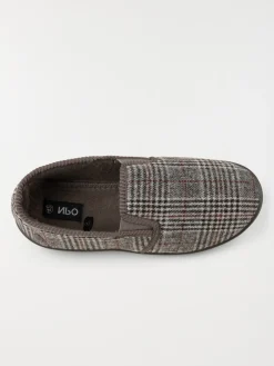 Chaussons gris à carreaux homme (40-46)
