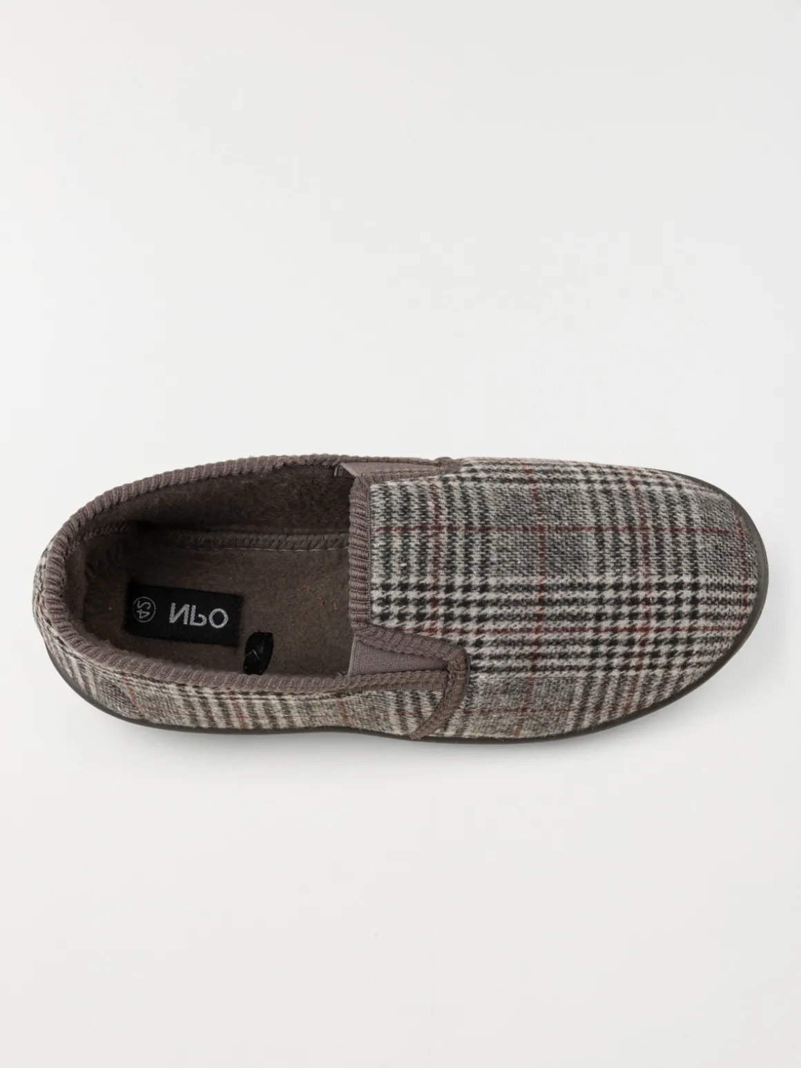 Chaussons gris à carreaux homme (40-46)