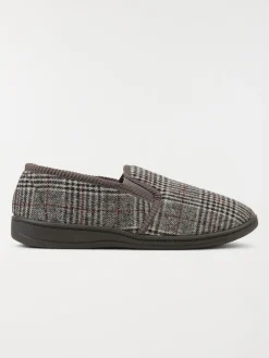 Chaussons gris à carreaux homme (40-46)
