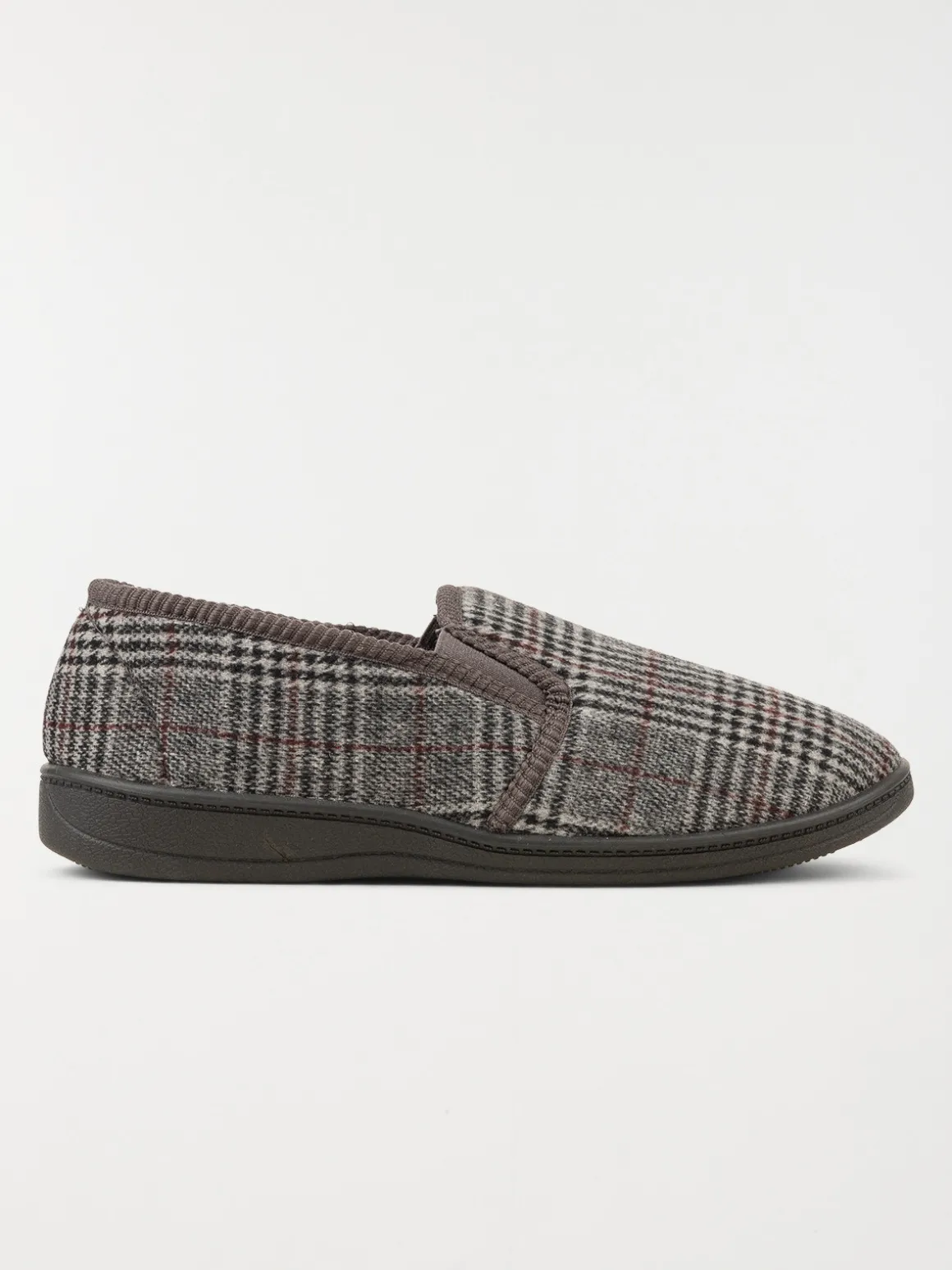 Chaussons gris à carreaux homme (40-46)