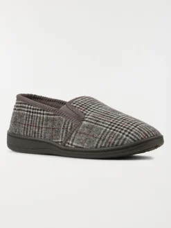 Chaussons gris à carreaux homme (40-46)