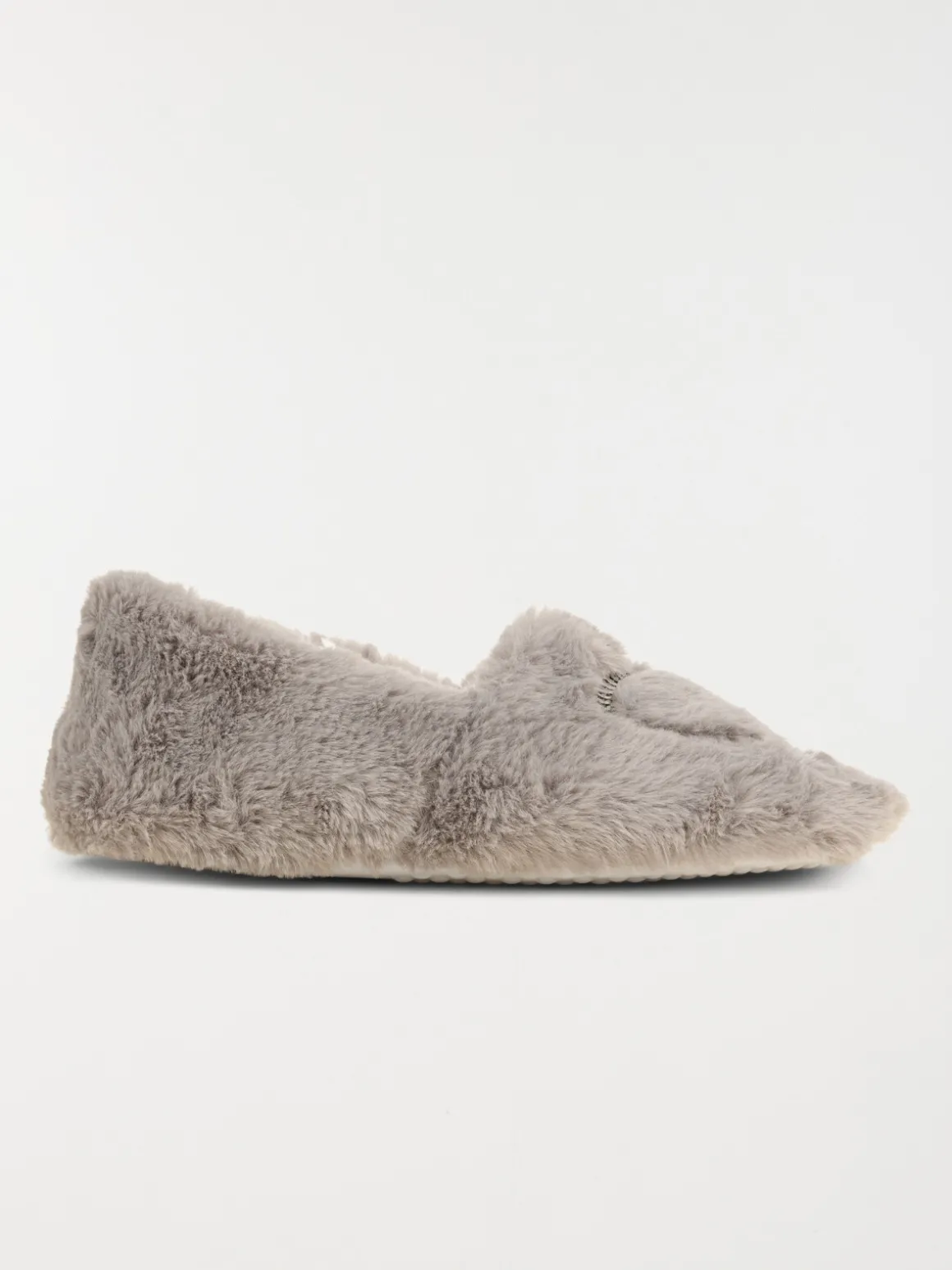 Chaussons gris coeur femme (36-41)