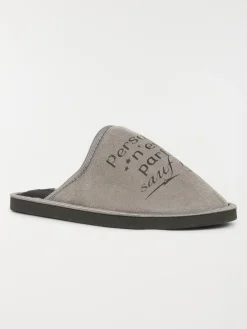 Chaussons gris messages homme (40-46)