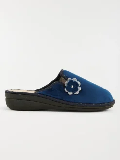 Chaussons mules femme bleu (36-41)