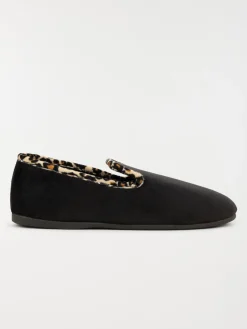 Chaussons noir léopard femme (36-41)