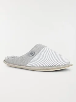 Chaussons rayés et boutons femme (37-42)