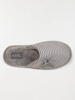 Chaussons rayés gris femme (37-42)