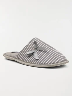 Chaussons rayés gris femme (37-42)