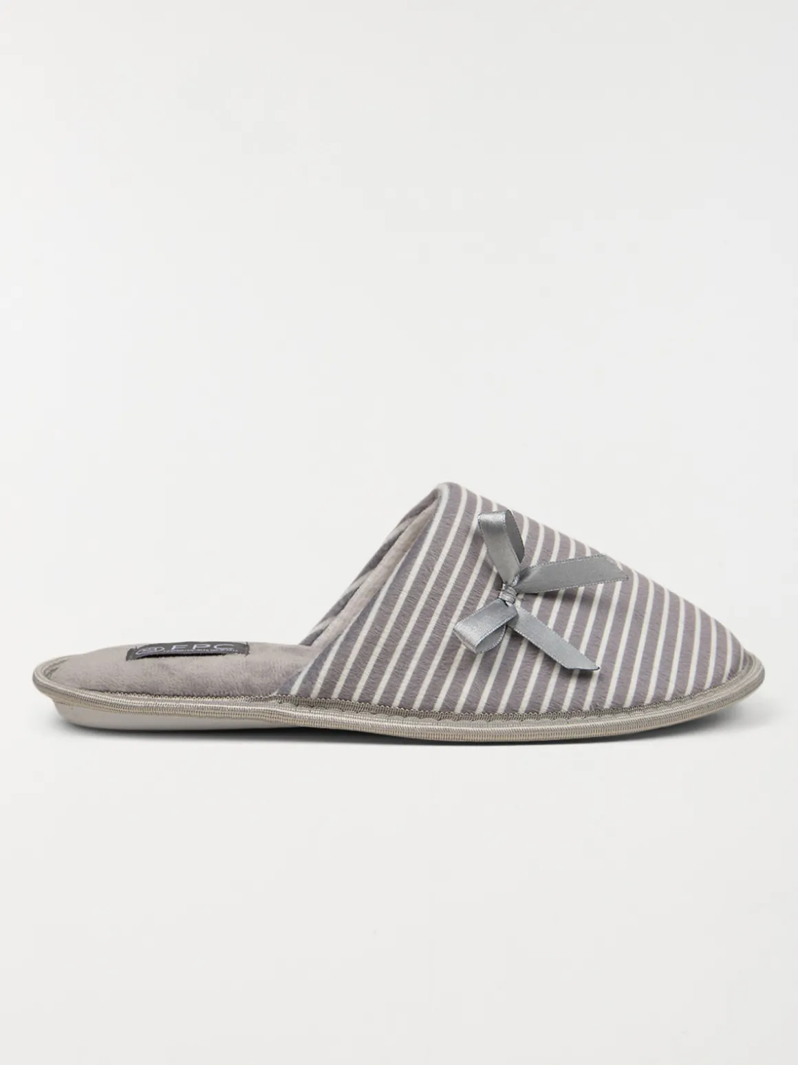 Chaussons rayés gris femme (37-42)