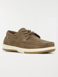 Chaussure bateau homme taupe (40-45)
