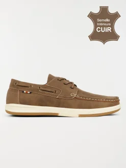 Chaussure bateau homme taupe (40-45)