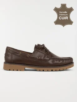 Chaussure bateau marron homme (40-45)