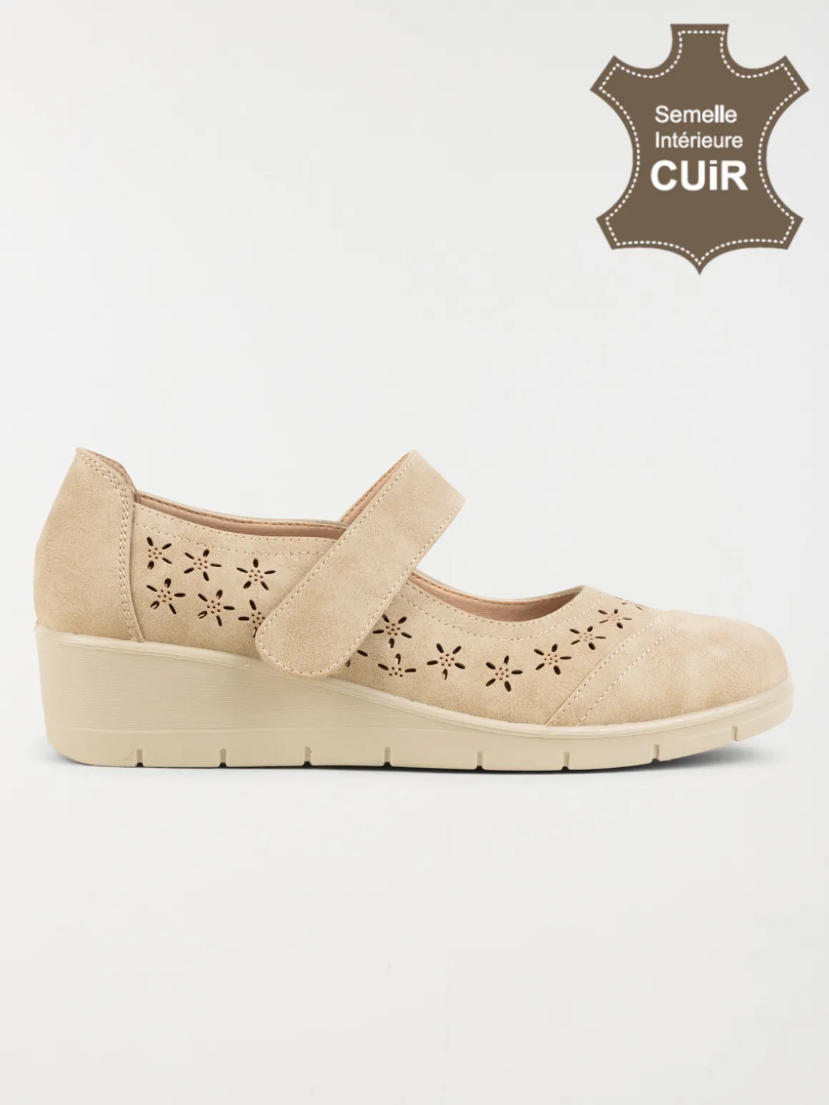 Chaussure confort beige femme (36-41)