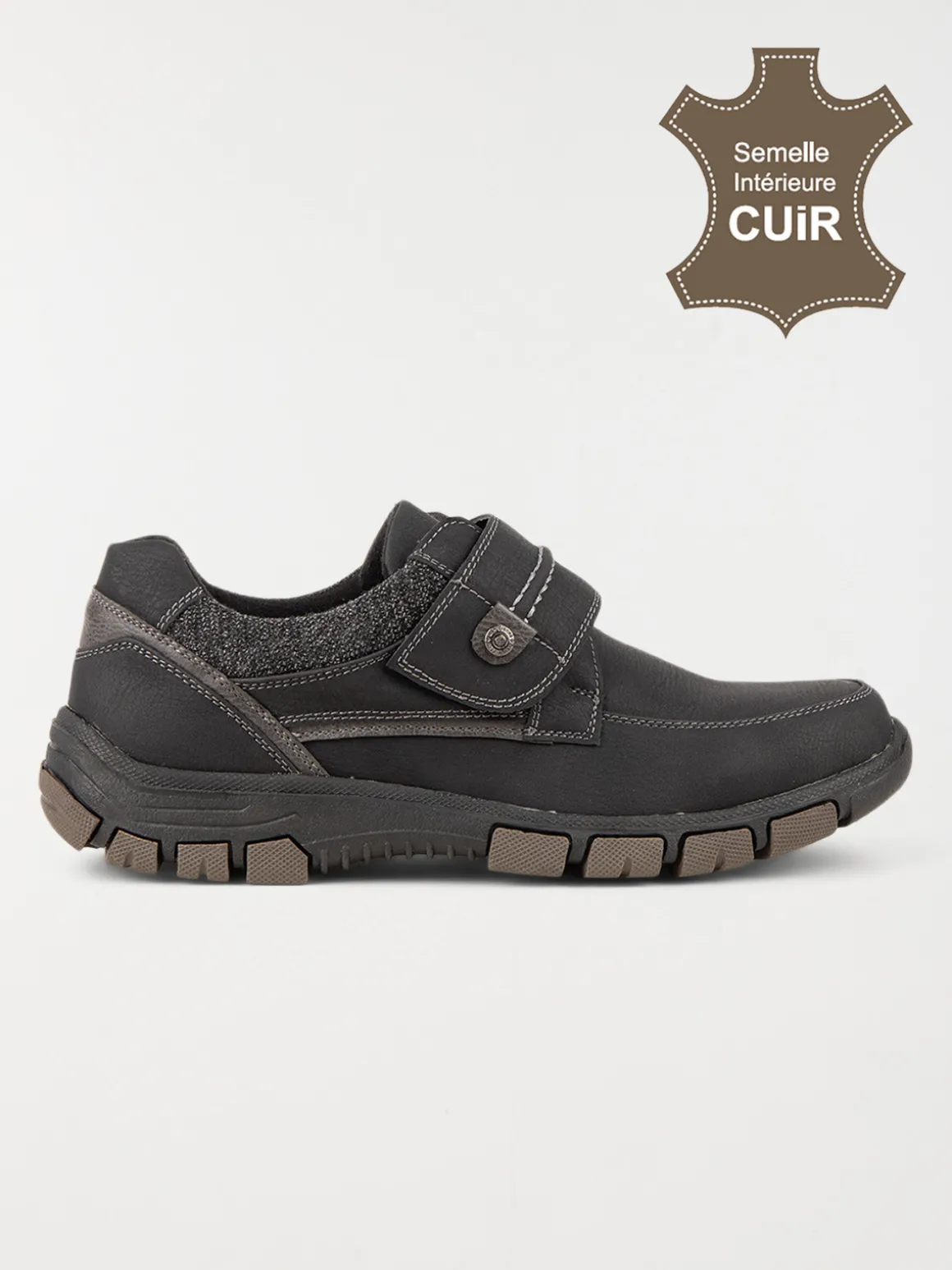 Chaussures homme à scratch noir (40-46)