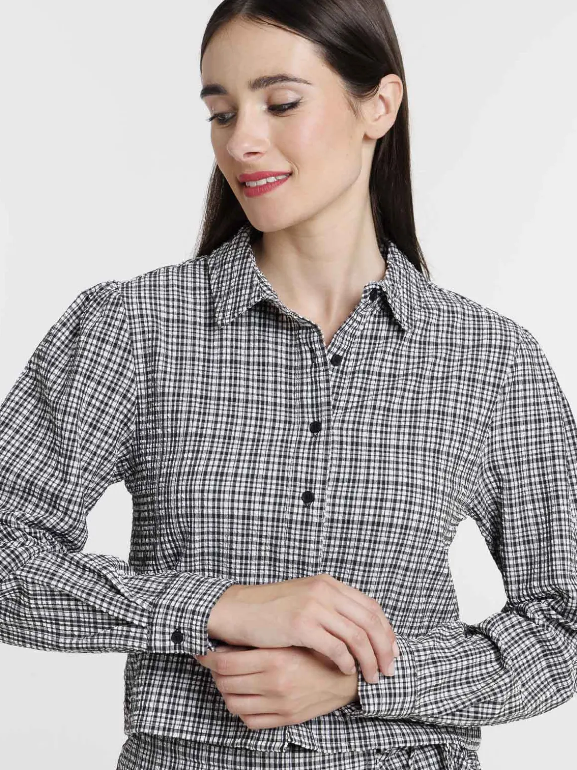Chemise à carreaux courte femme