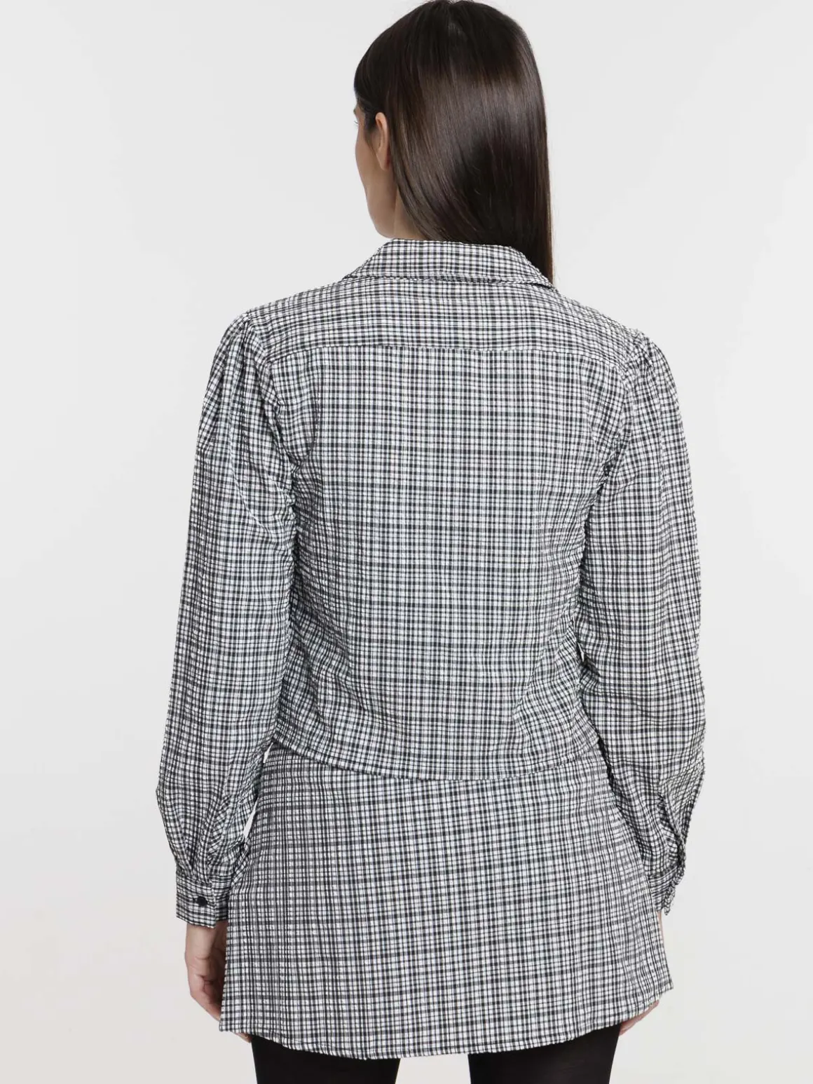 Chemise à carreaux courte femme