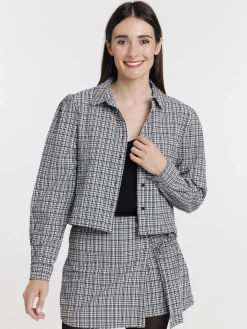 Chemise à carreaux courte femme
